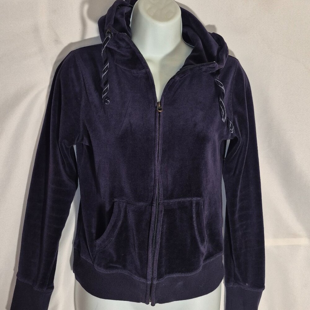 L.O.G.G./H&M fleece hoodie w/ zippered front, Dark Purple in size small - Picture 2 of 16